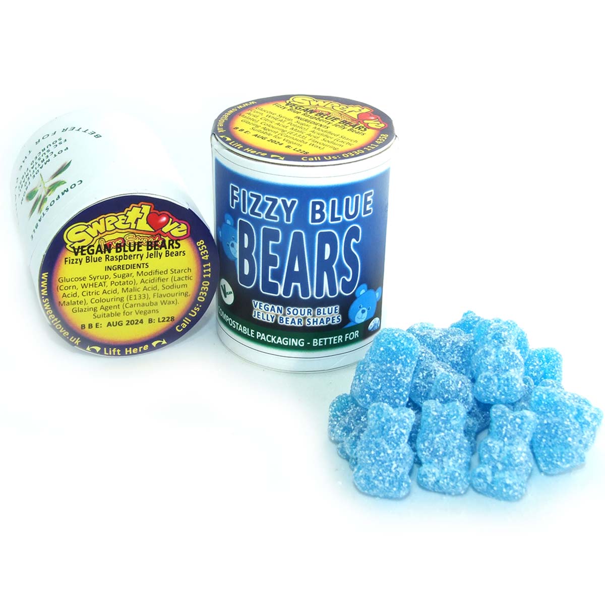 VEGAN Fizzy Blue Jelly Bears.